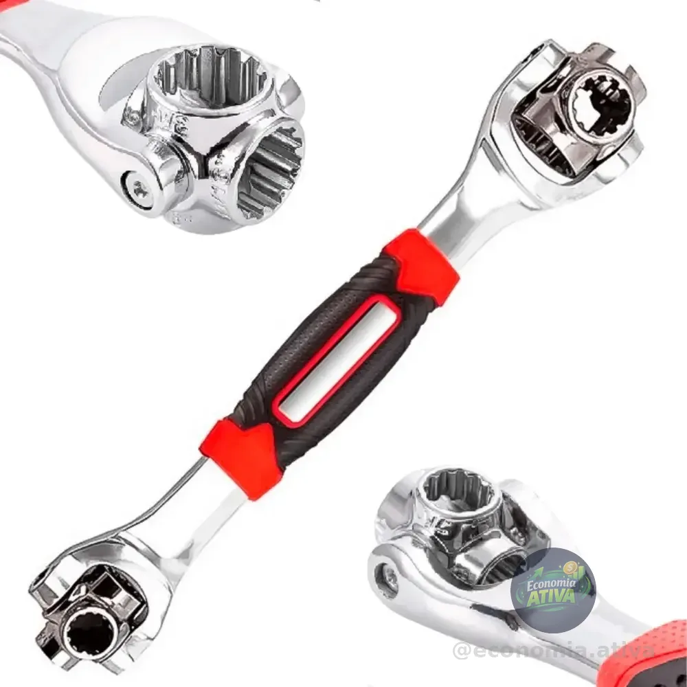 Chave Tigre Boca Universal 48 Em 1 Profissional 360º Graus Vermelho