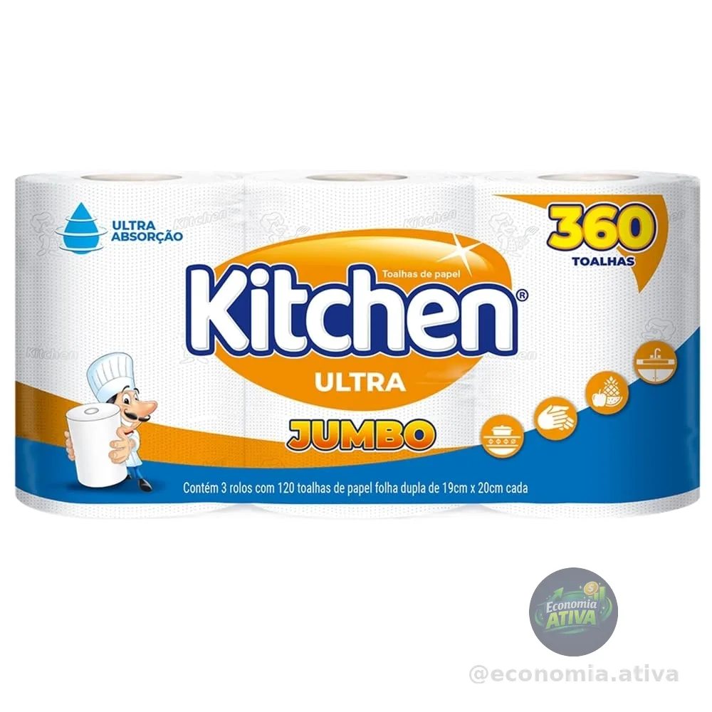 DEKEAN Papel Toalha Kitchen Ultra Jumbo 360 Folhas
