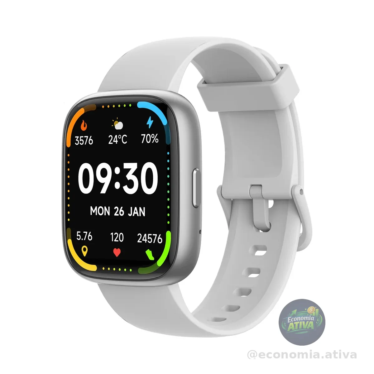 Bettdow SmartWatch, relogio smartwatch com Ecrã tátil e Alexa, à prova d'água IP68, relogio feminino e masculino, com 100+ modo esportivo e recebimento de notificações (branco)