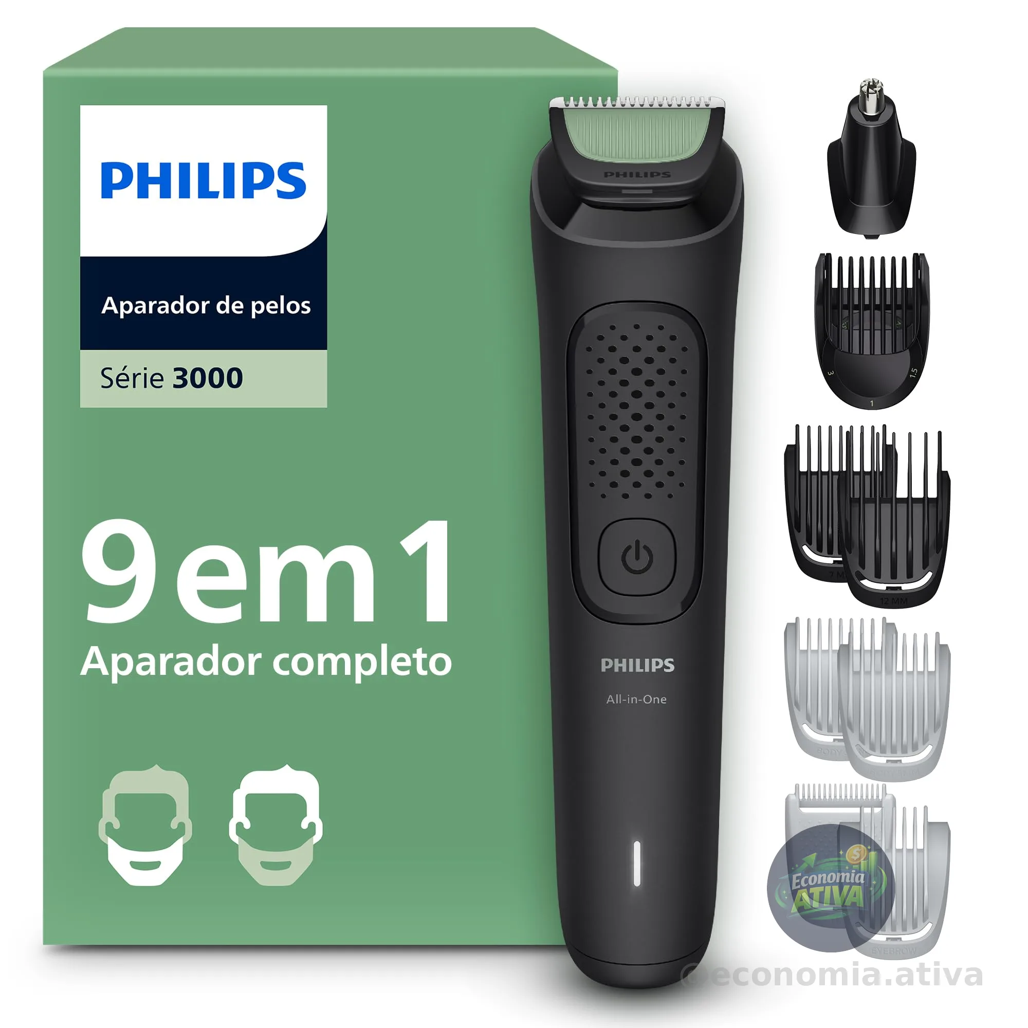 PHILIPS Multigroom Aparador de Pelos 9 em 1, Bivolt - MG3927/15