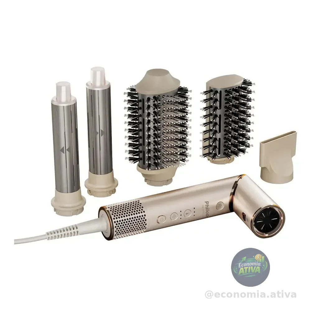 Secador De Cabelos Philco psc3500 4 Em 1 dobrável motor bldc Prateado Bege 220v