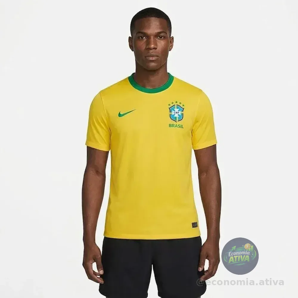 Camisa Brasil Nike I 2026/27 Fã Masculina Amarelo/verde M