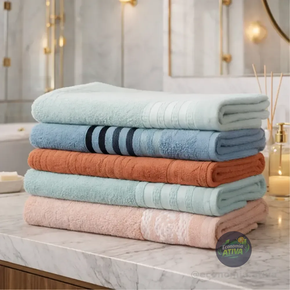 Kit 04 Toalhas De Banho Algodão Listras