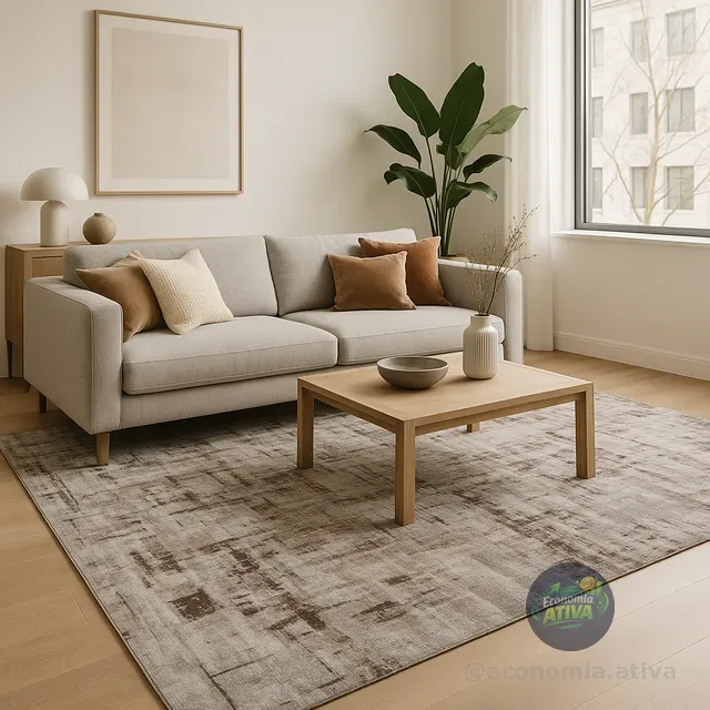Tapete 200x150 Antiderrapante Sala Quarto Grande Algodão