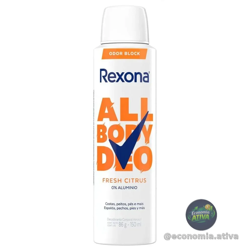 Rexona All Body, Desodorante Corporal Aerossol, Para o Corpo Todo, Fresh Citrus 150ml