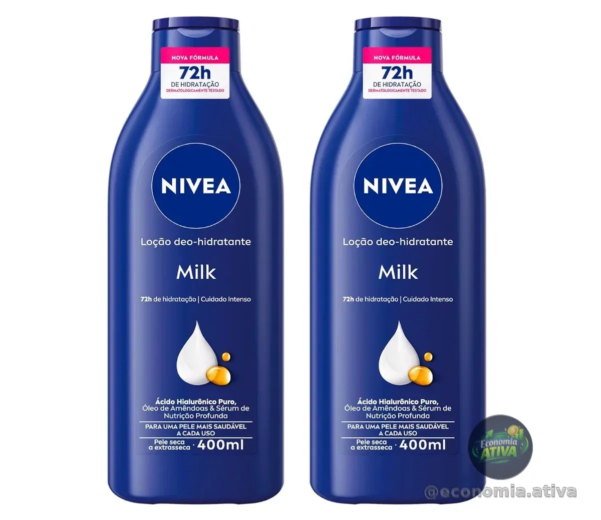 NIVEA Kit Loção Hidratante Milk Pele Seca a Extrasseca 400ml (2 unidades)