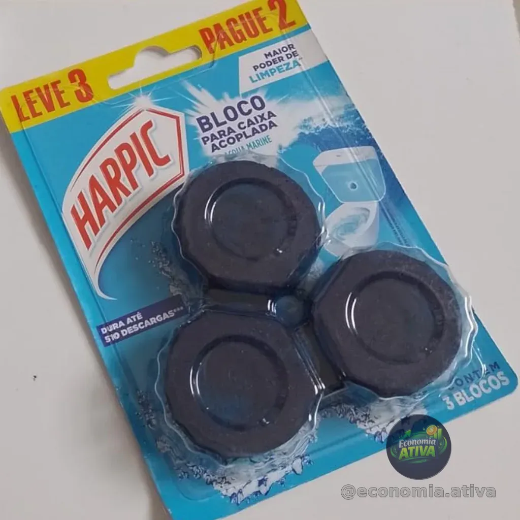 Harpic Limpador e Aromatizador Sanitário para Caixa Acoplada Marine 3 unidades