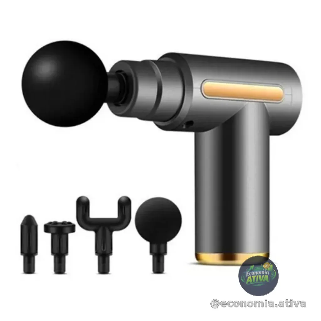 Massageador Elétrico Portátil Profissional Muscular Pistola Cor Preto