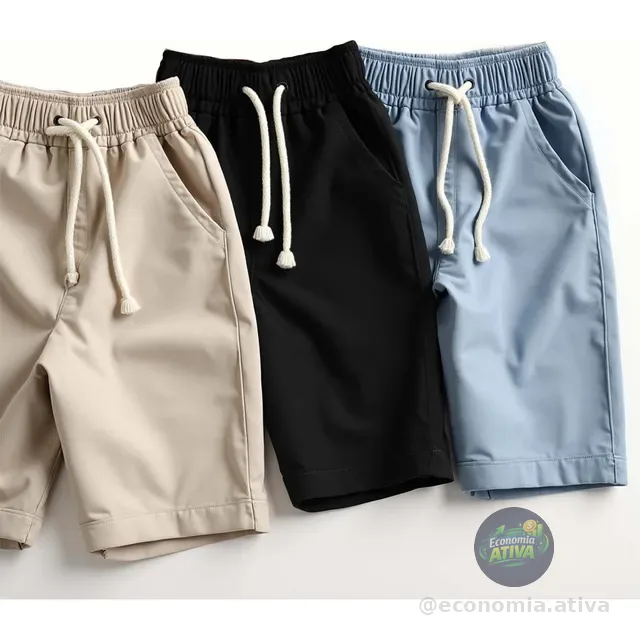 Kit 3 Short Masculino Linho Bermuda Casual Estilo Moda Praia