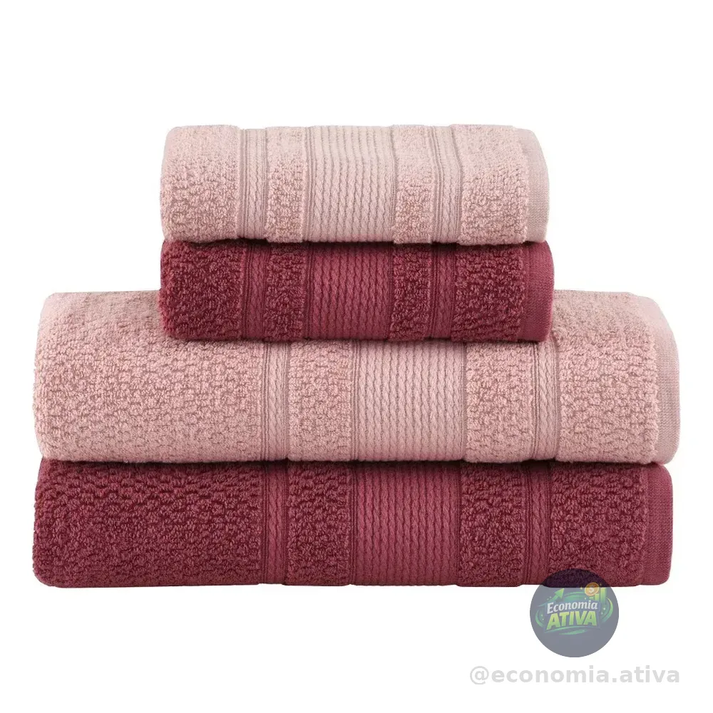 Jogo De Toalhas Buddemeyer Bella Extra Soft Banho Rosa/rosa Claro 4 Peças