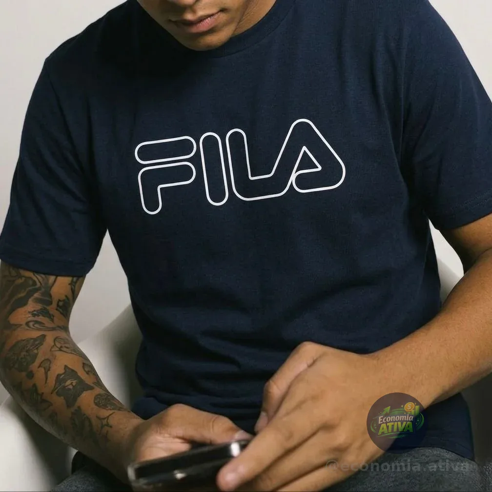 Camiseta Fila Letter Outline Masculina