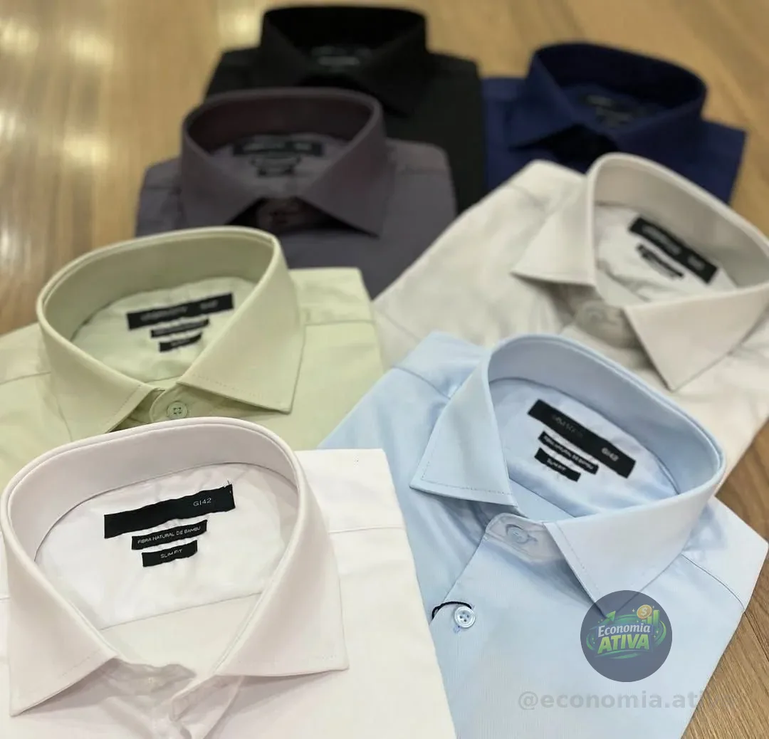 Camisa Social Slim Manga Longa