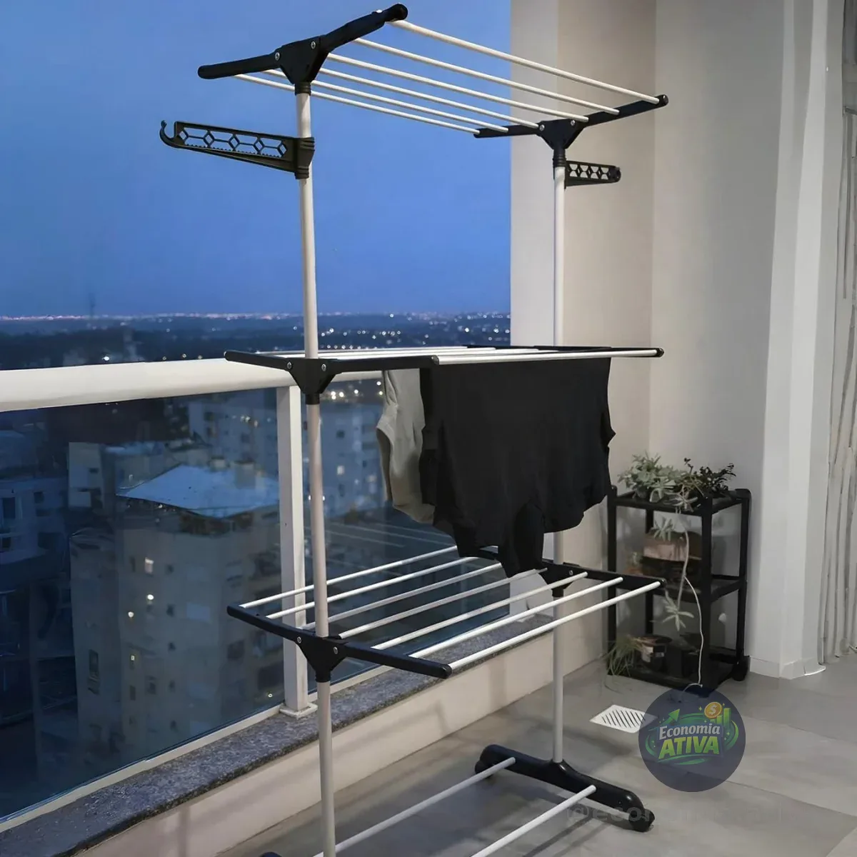 Varal De Chão Grande De Roupas 3 Andares