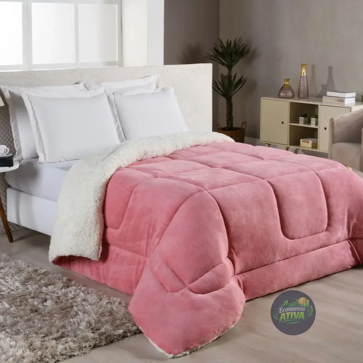 Edredom Sherpa Coberdrom Casal Queen Grosso (2 cores)