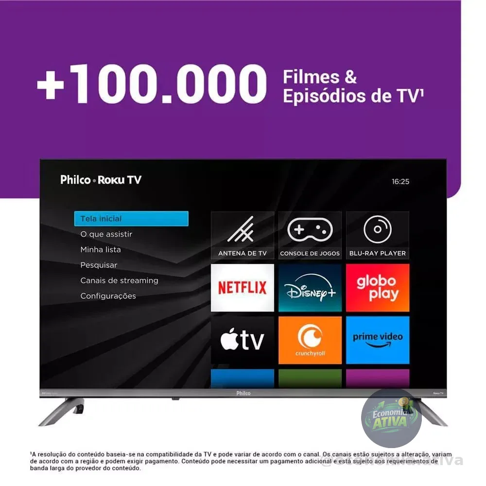 Smart TV LED 32" Roku TV Dolby Audio Philco PTV32CRB