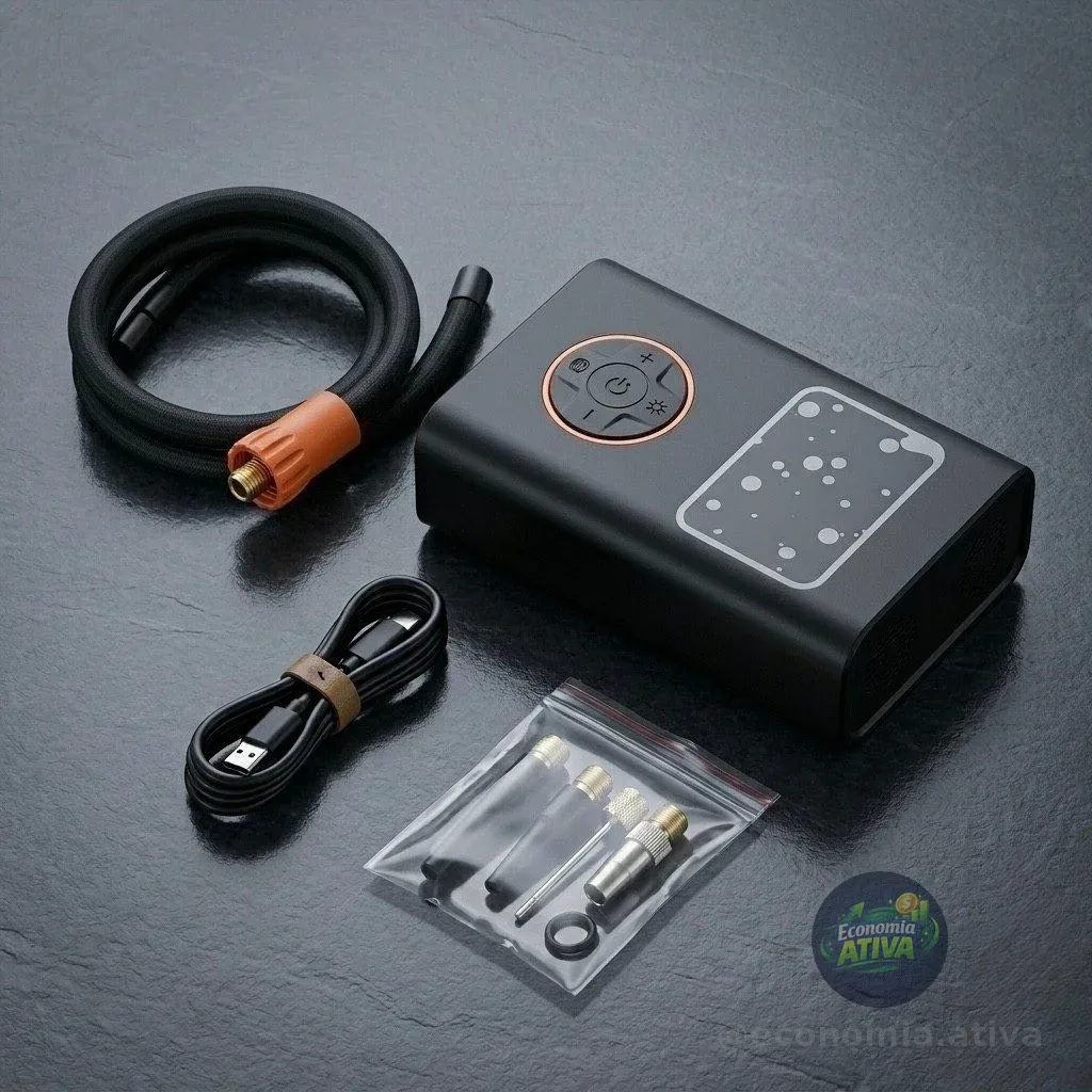 Mini Compressor Bomba de Ar Digital Portátil