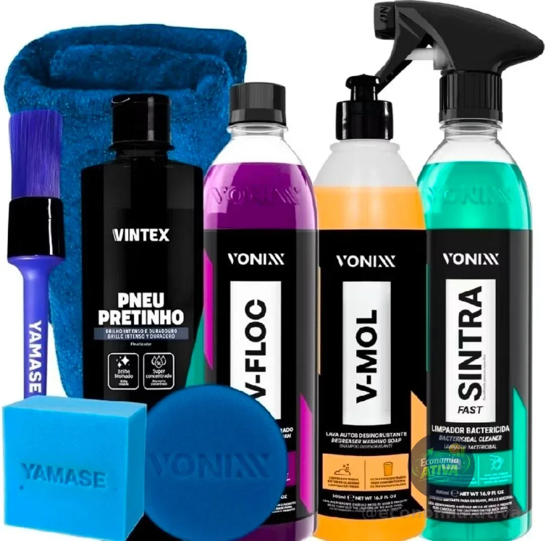Kit Shampoo V-Floc V-Mol Limpador Sintra Fast Vonixx Pretinho Vintex