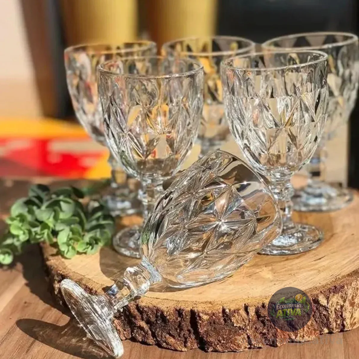 Conjunto De Taças De Vidro 340ml Diamond Line - 6 Peças Transparente