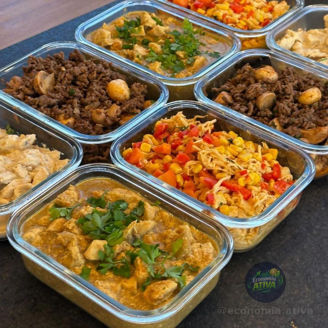 Kit com 10 Potes de Vidro 640ml Hermético