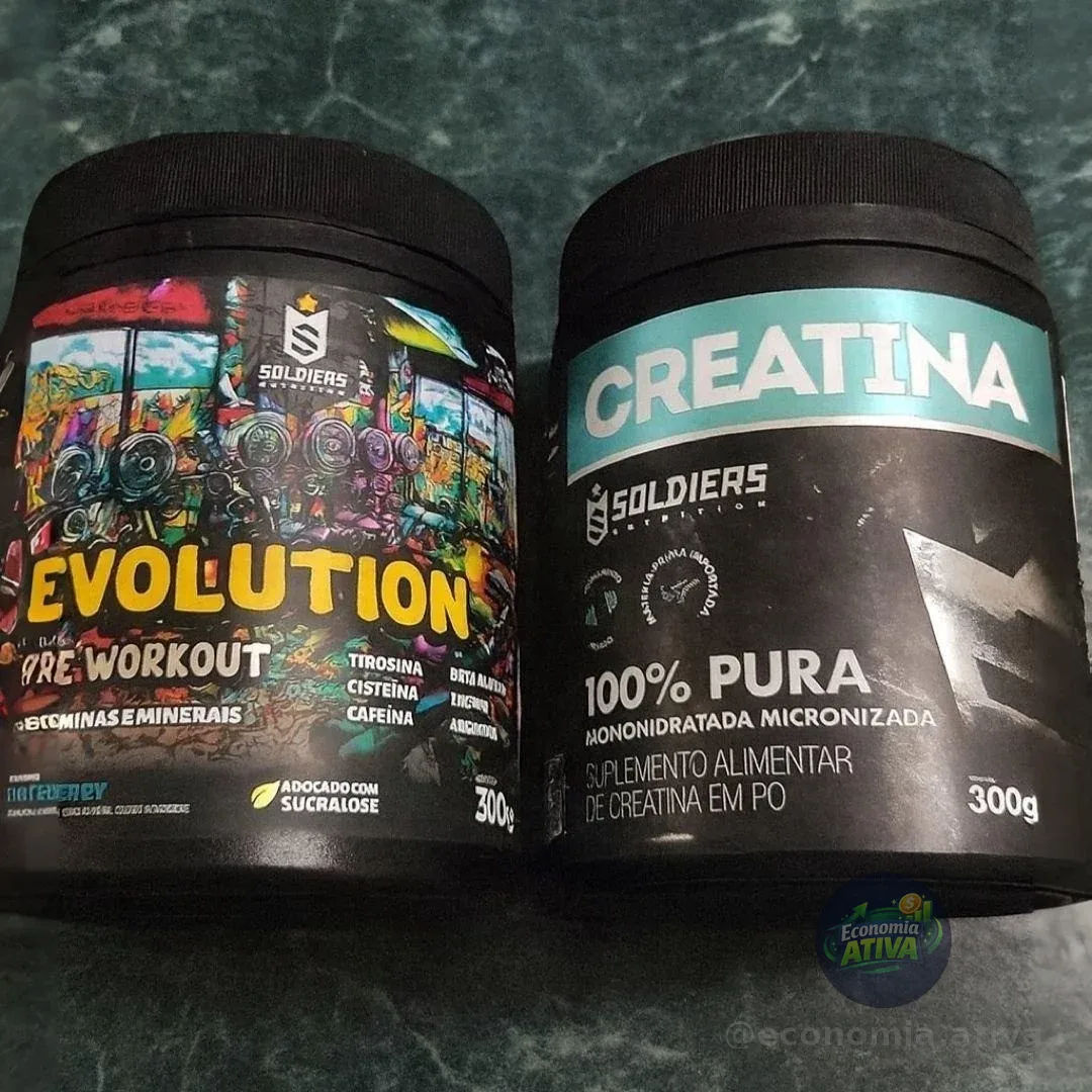 Kit: Creatina 300g + Pré-treino Evolution 300g Soldiers Nutr