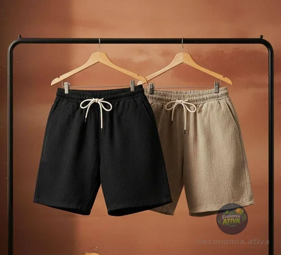 Kit 2 Shorts Linho Masculina Bermuda Estilo Mauricinho Leve