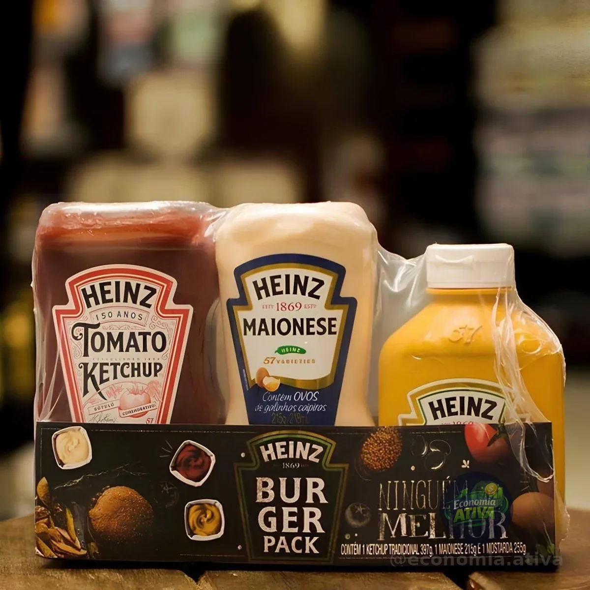 Heinz Pack Hamburguer • Ketchup 397g • Maionese 215g • Mostarda 255g