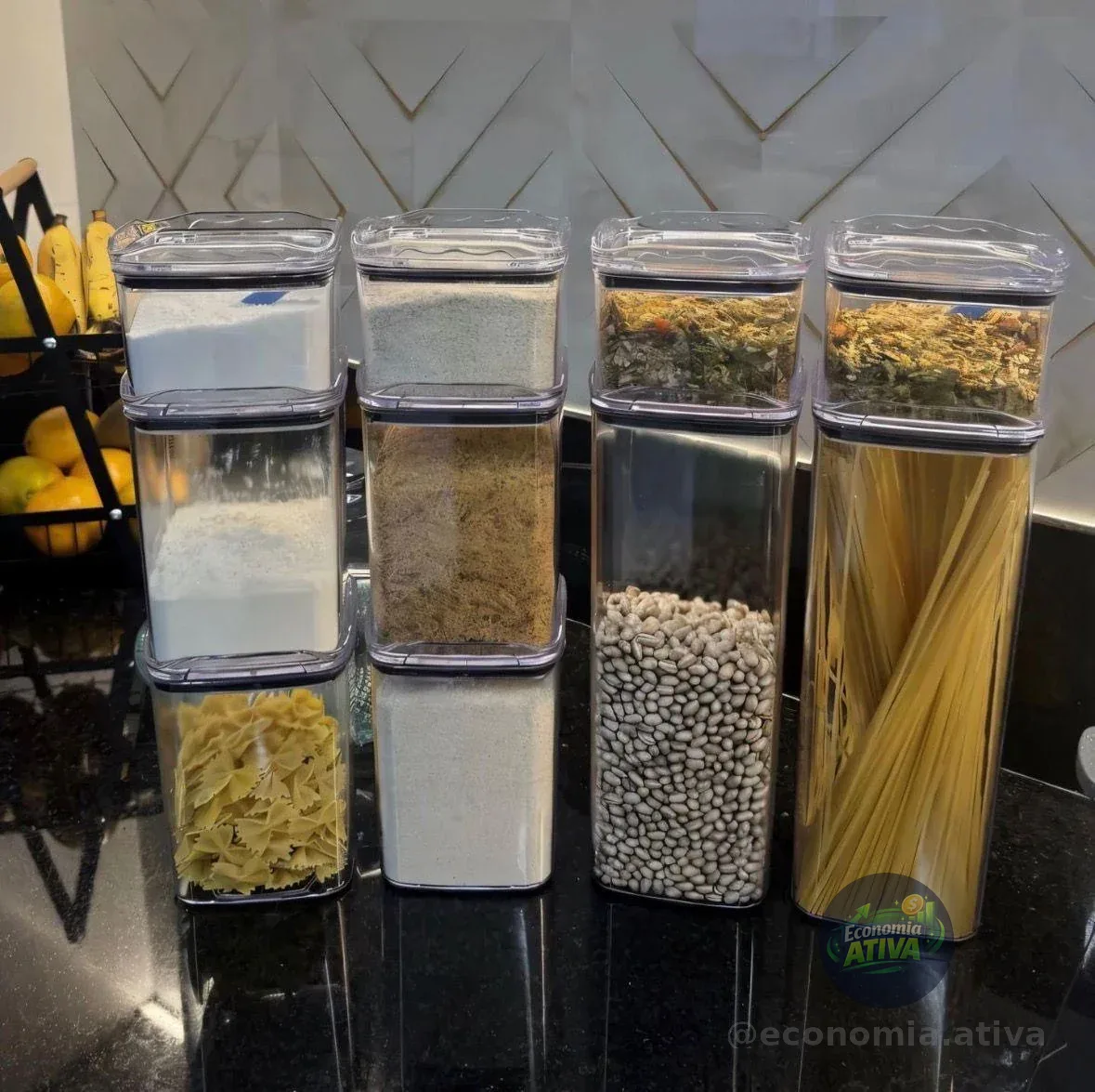 Kit 10 Organizadores Pote Hermético Empilhável Em Acrílico