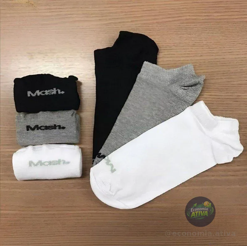 Kit Com 10 Meias Mash Cano Curto
