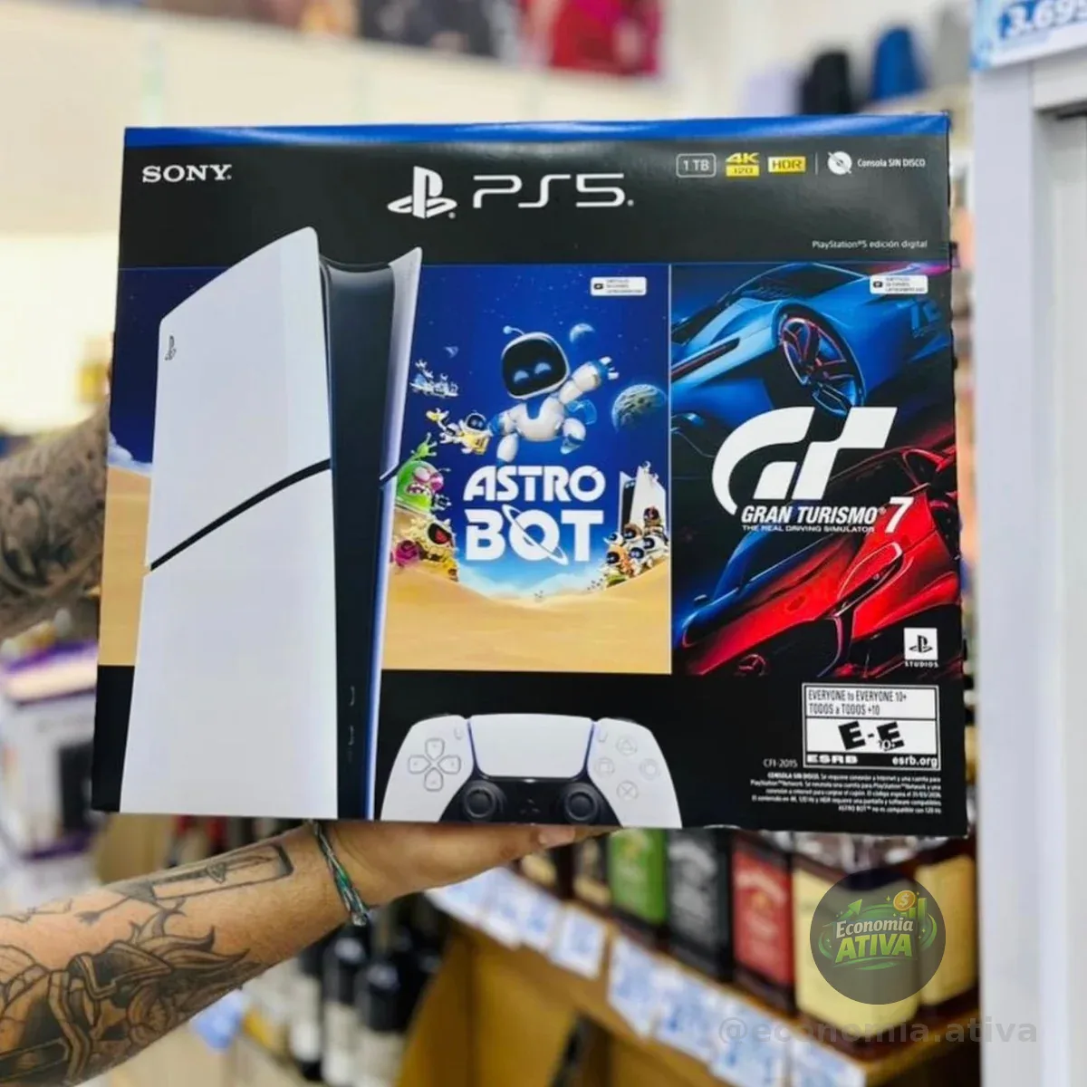 Console PlayStation 5 Slim Digital 825GB - Pacote Astro BOT e Gran Turismo 7