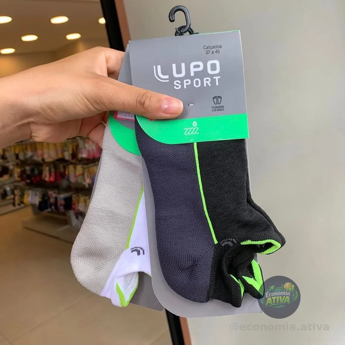 Kit 3 Pares Meia Lupo Dry Cano Curto Alta Performance Sport Preto