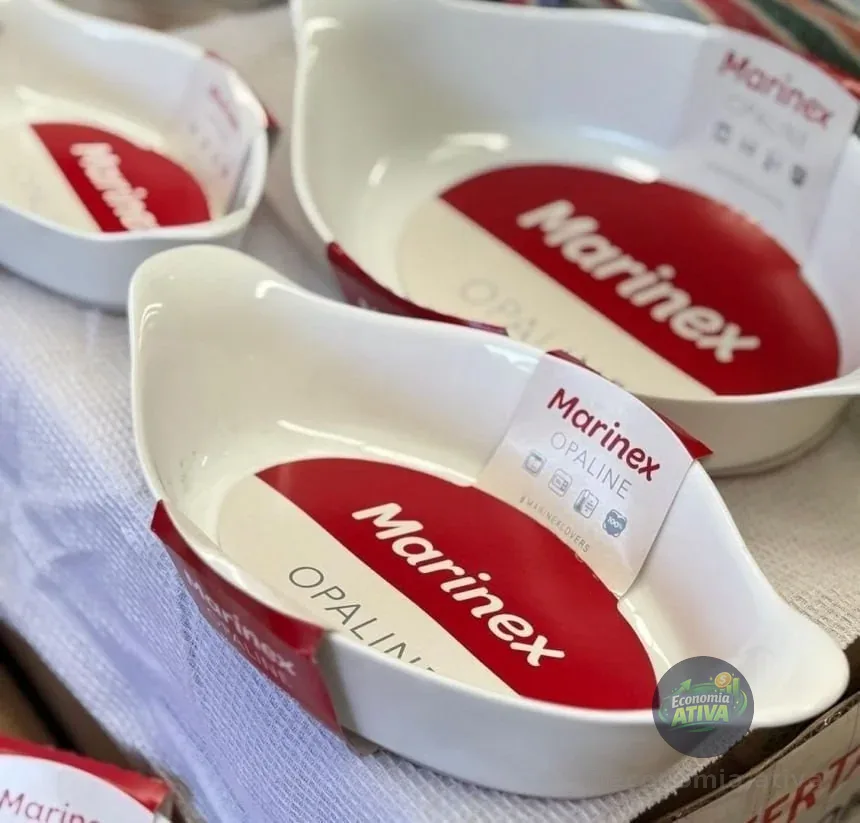 Conj. de Assadeiras de Vidro Marinex Opaline 3 Pçs