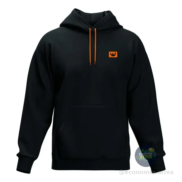 Moleton Capuz Blusa De Frio Lisa Cordão Neon Canguru Macio