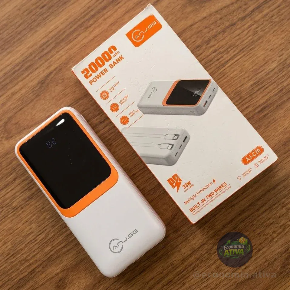 Power Bank 20.000mah Carregador Portátil Carga Rápida Premium