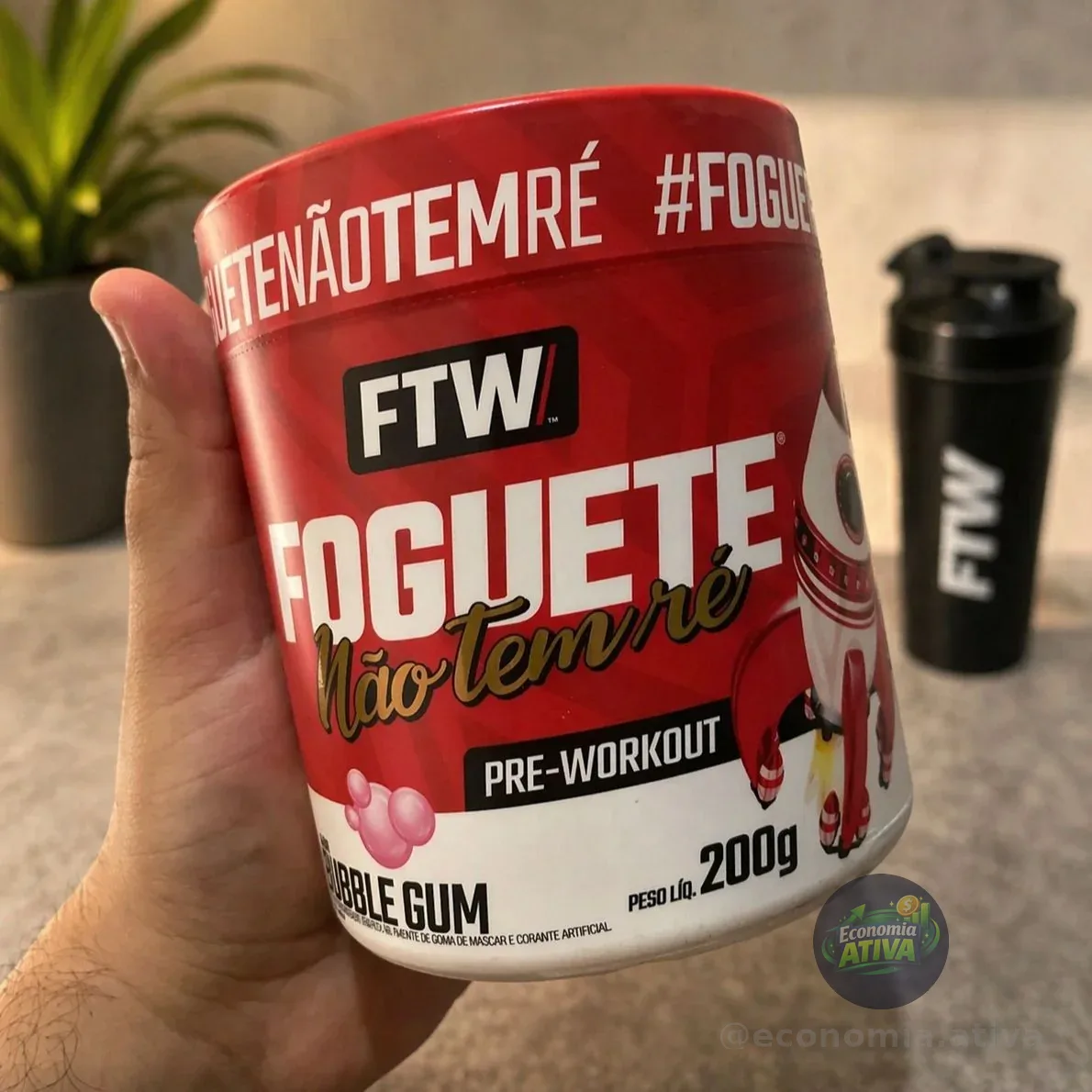 Pré Treino Foguete Não Tem Ré 200g Sabor Bubble Gum Ftw Chiclete