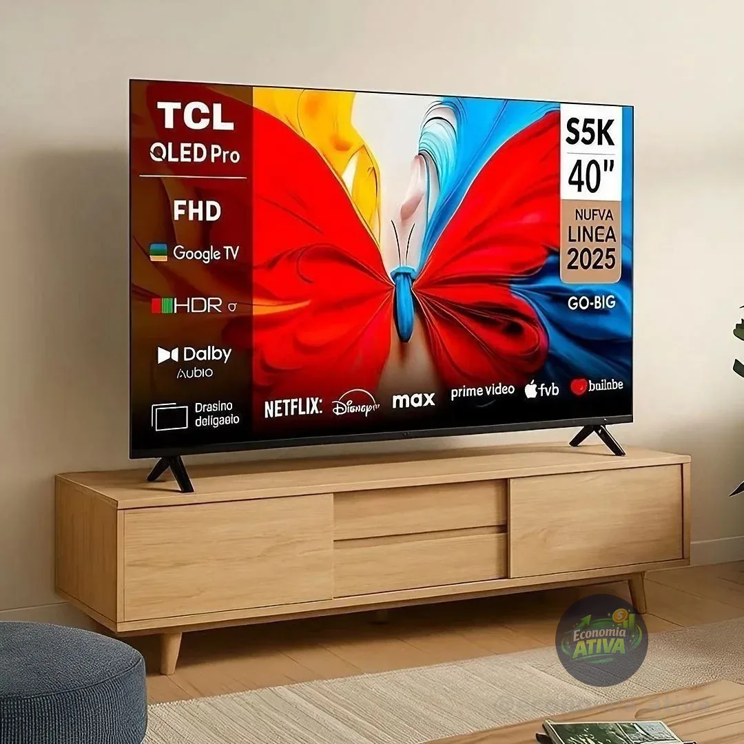Smart TV 40" TCL Full HD QLED 40S5K Google TV 2 HDMI