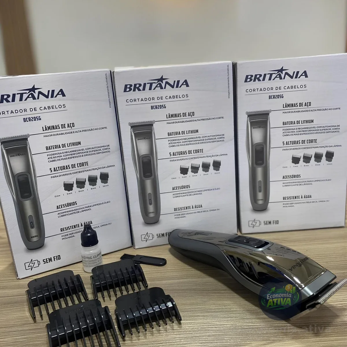 Cortador De Cabelos Bcr20sg Cinza Britânia 127/220v