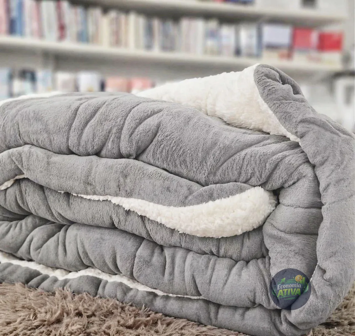 Edredom Sherpa Cobertor E Coberdrom Casal Queen Grosso