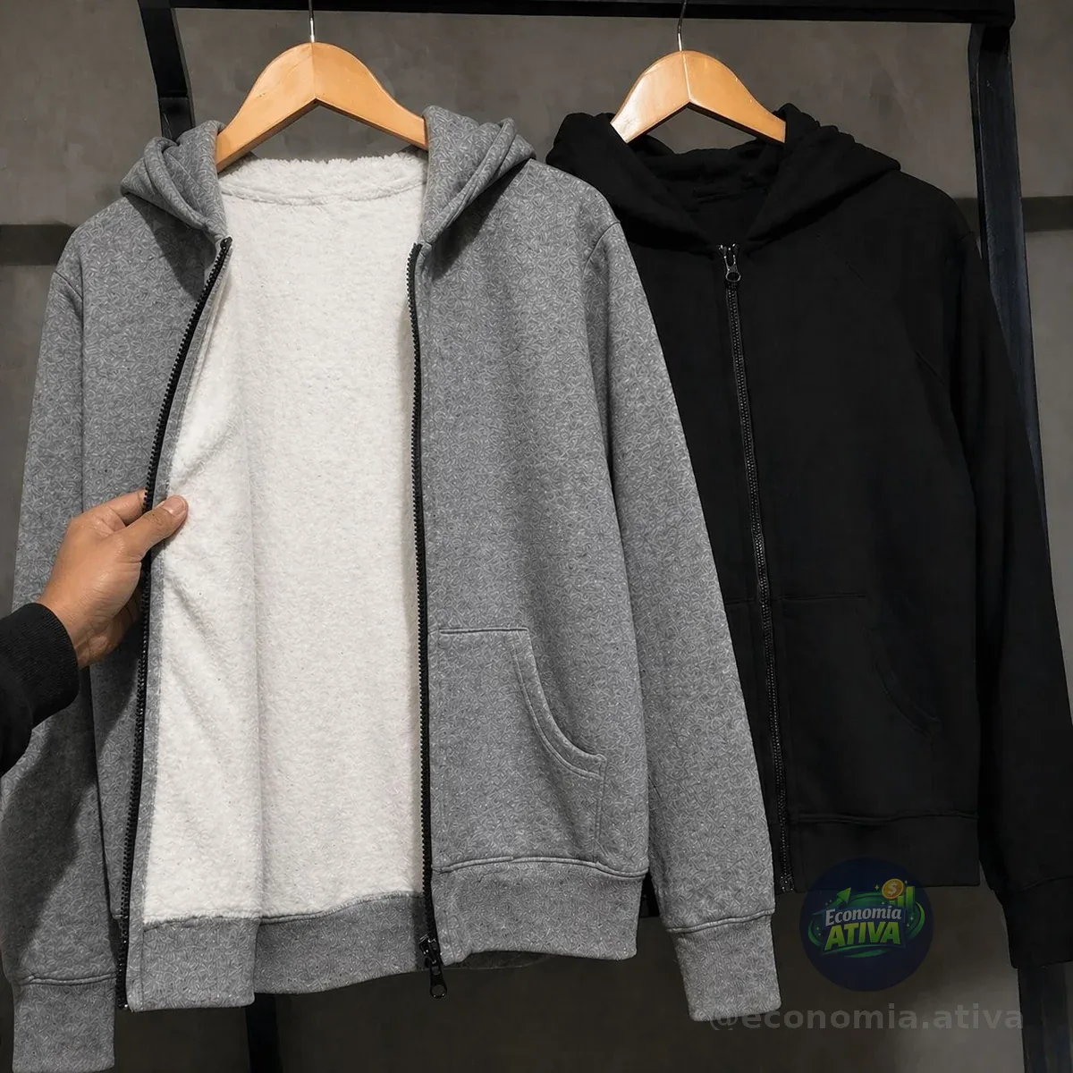 Kit 2 Moletons Com Capuz & Com Zíper
