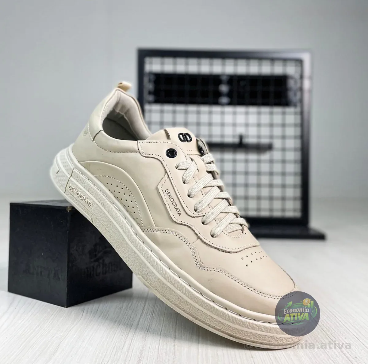 Tênis Couro Democrata Denim Jake