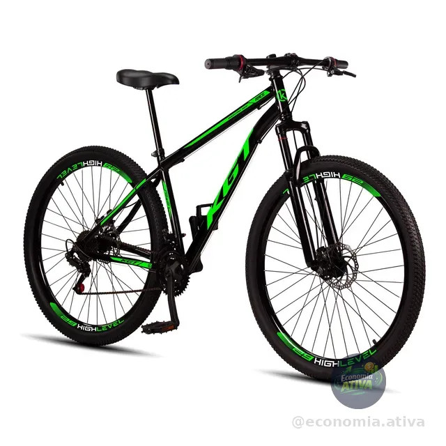 Bicicleta Aro 29 Aço Carbono Freios A Disco Suspensão 21 Vel