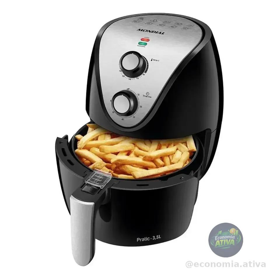 Mondial Af-30-i Fritadeira Elétrica Air Fryer Sem Óleo 3,5l Cor Preto E Inox Preto/inox 127v