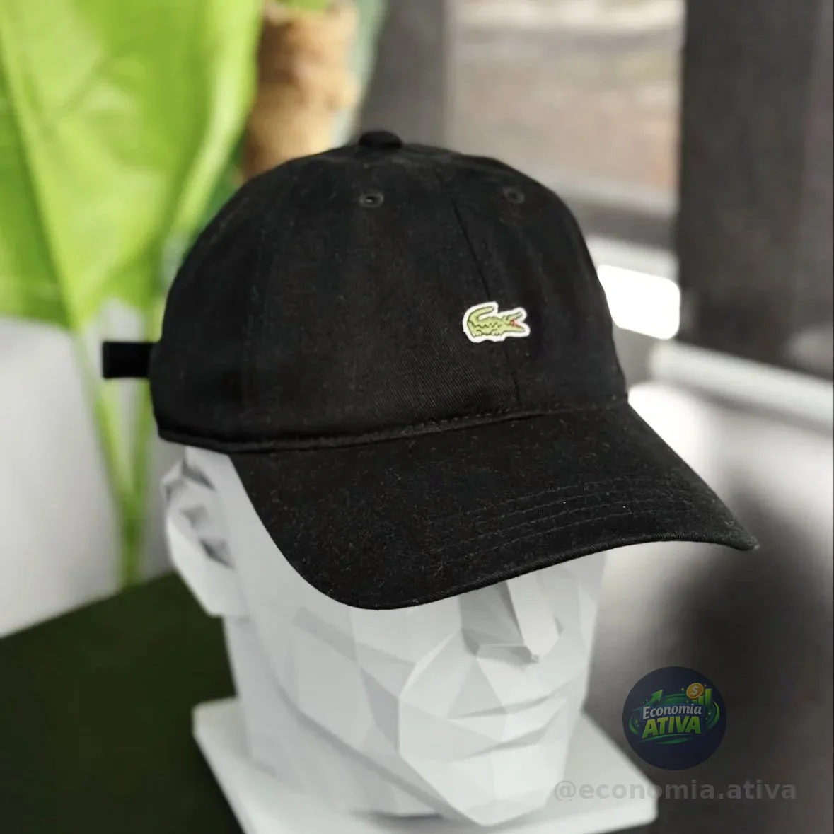 Boné Lacoste Em Sarja De Algodão