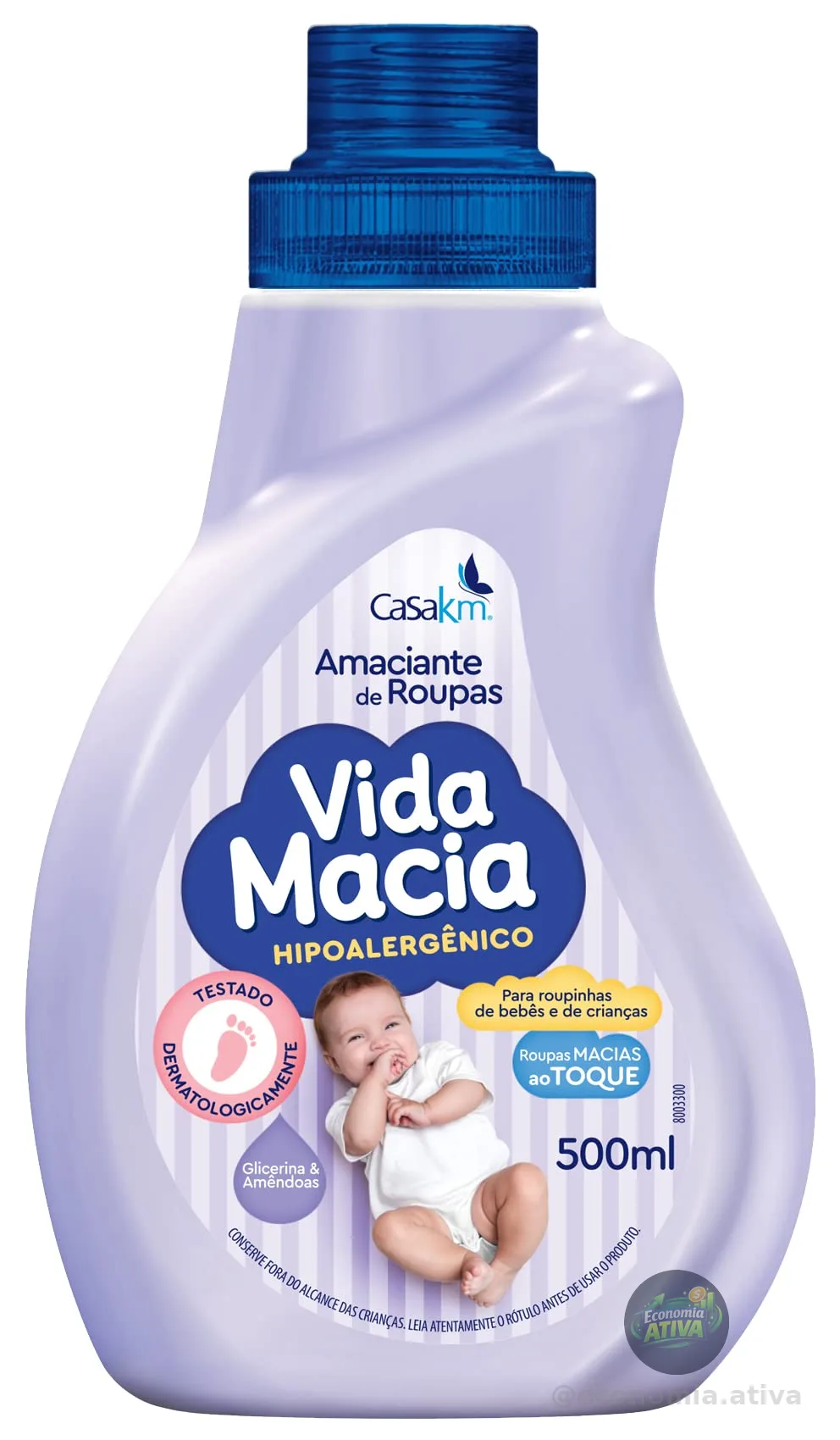 Casa Km Amaciante Vida Macia Glicerina & Amêndoas 500Ml