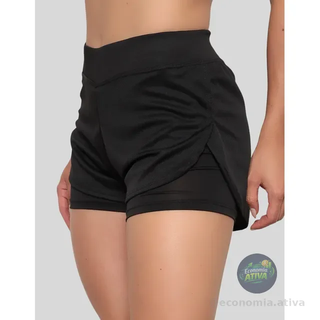 Short Duplo Compressão Fitness Bermuda Academia Feminino