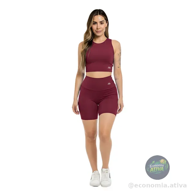 Conjunto Bermuda Feminino Academia Blackout Zero Transparenc