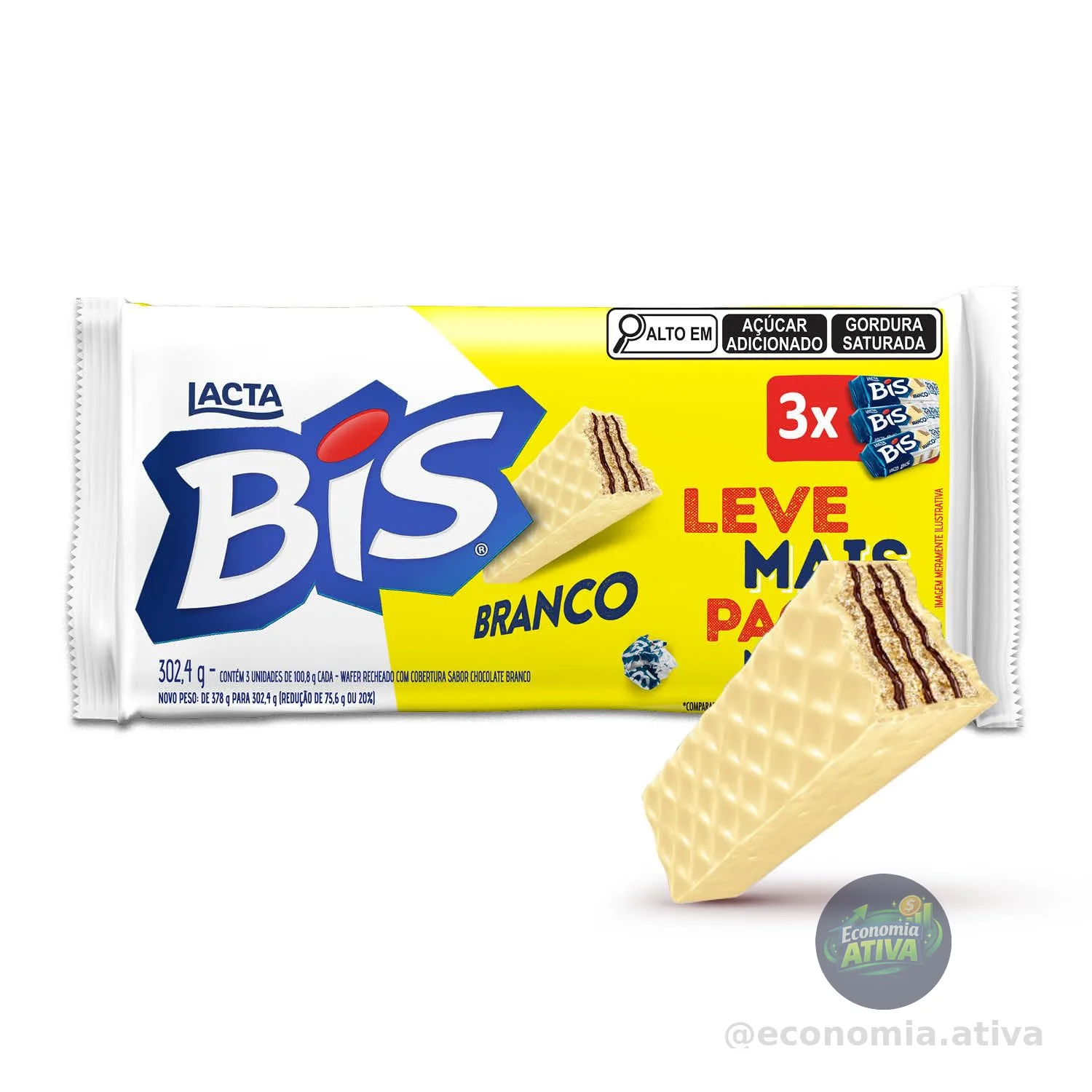 Bis Branco - Kit com 3 unidades de 100,8g
