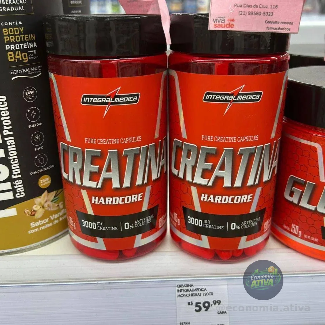 Creatina Hardcore 100% Pura 120 Capsulas Integralmedica