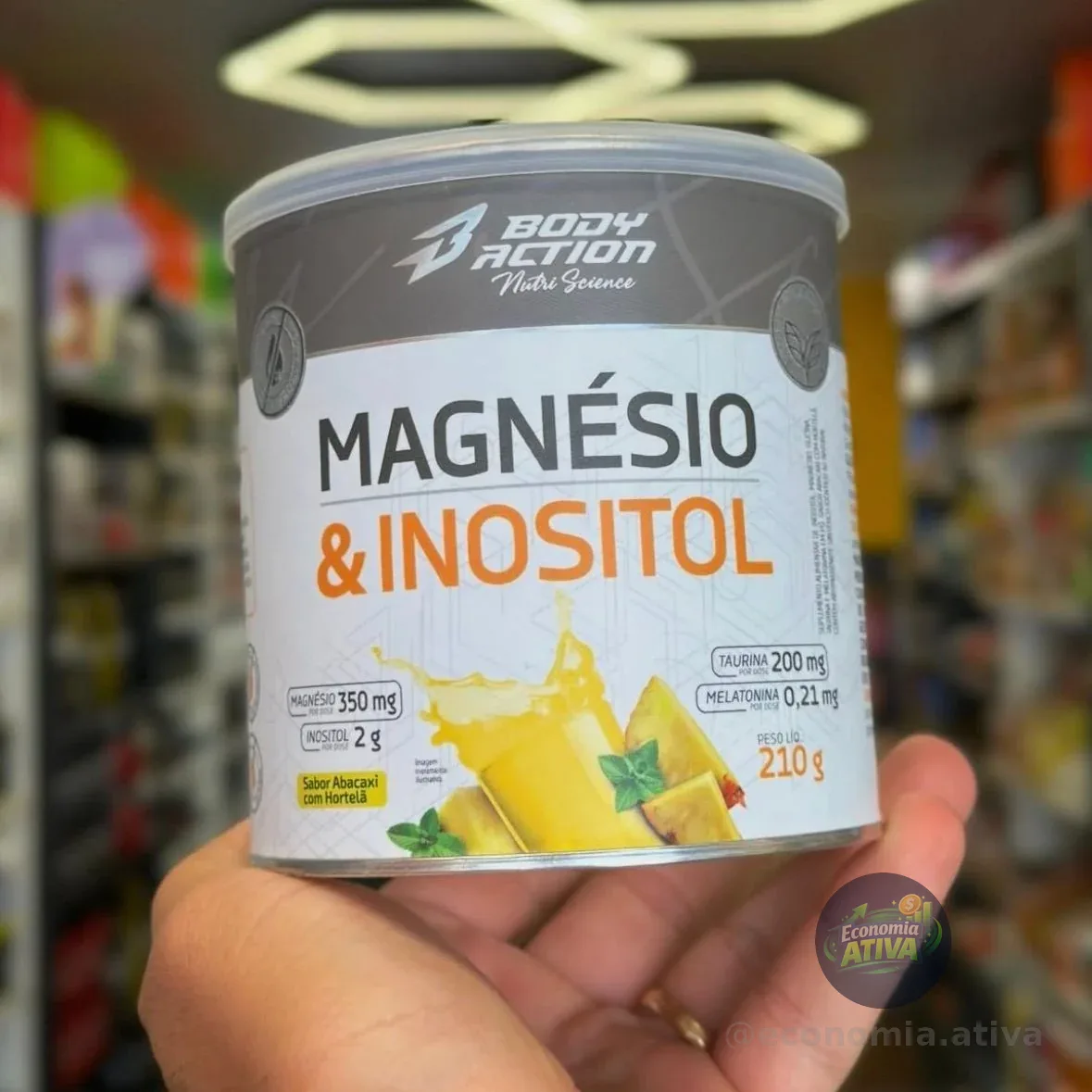Magnésio E Inositol Taurina Melatonina 210g Bodyaction