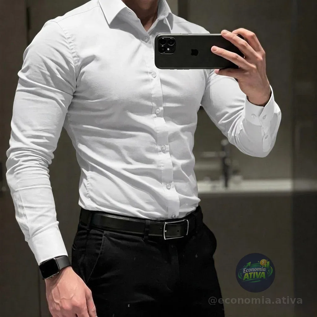 Camisa Social Manga Longa Slim Fit