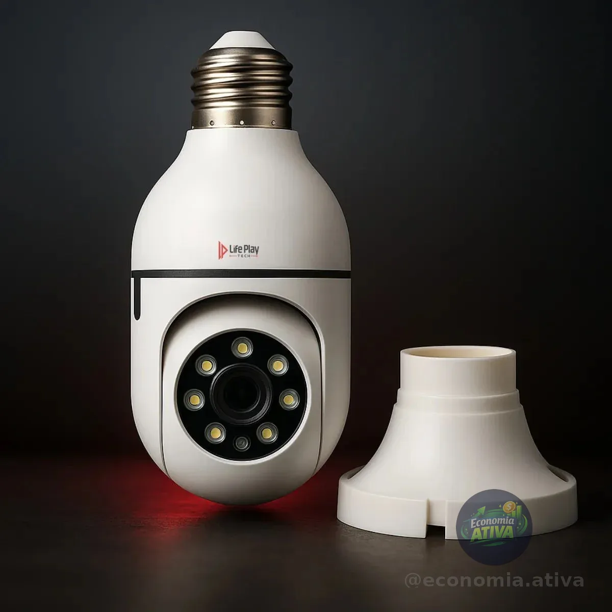 Câmera De Segurança Lâmpada Panorâmica Maxnova